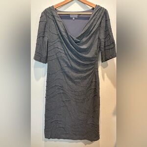 Elegant Gray Draped jersey Dress